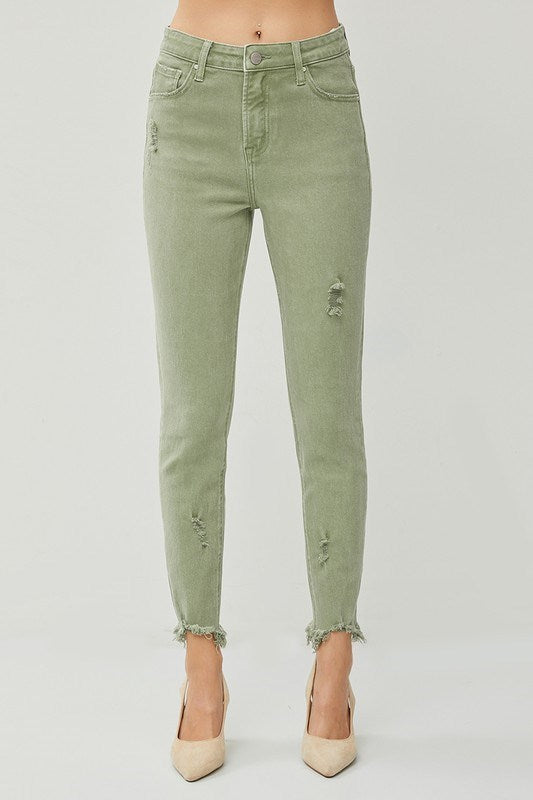 Skinny olive fashion jeans