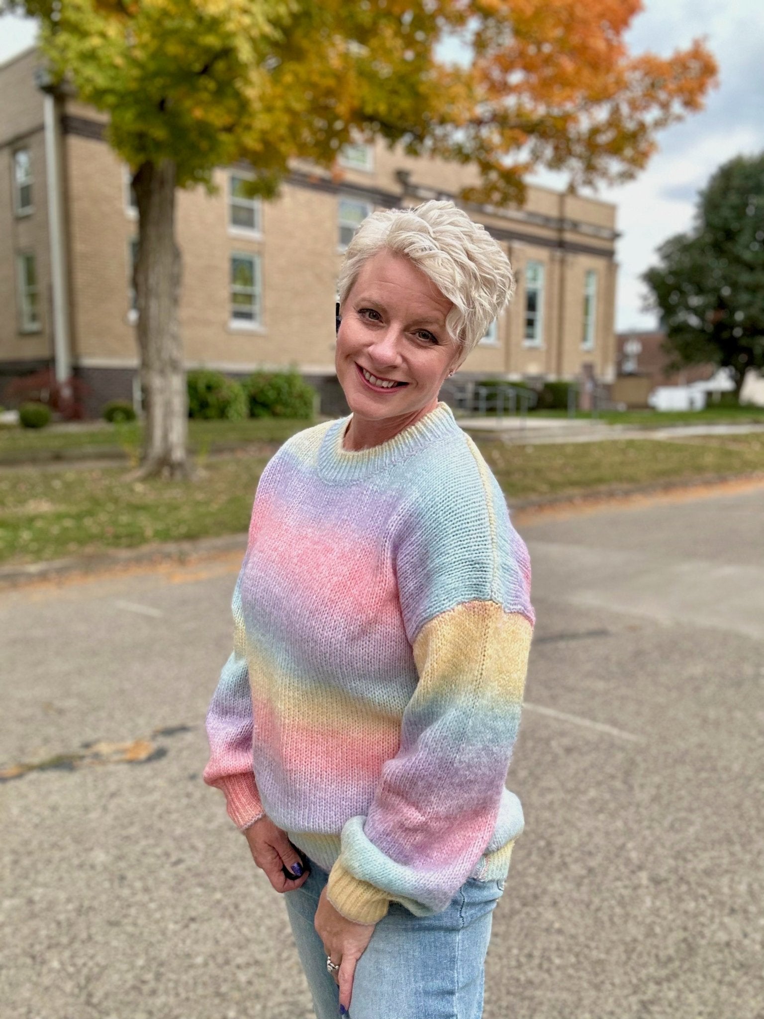 Daisy street fashion rainbow sweater