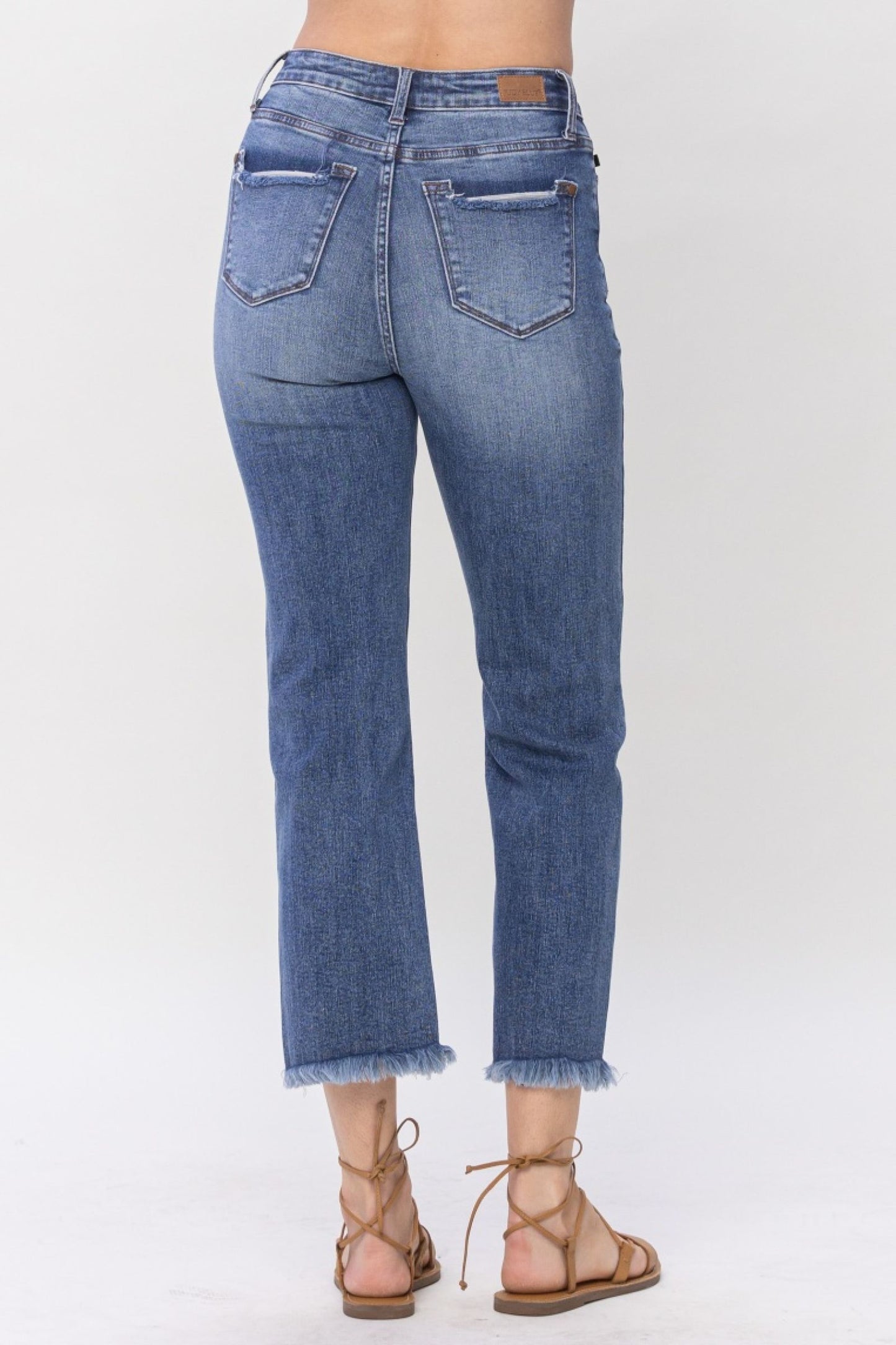 Judy Blue High Waist Destroyed Straight Cropped Jeans
