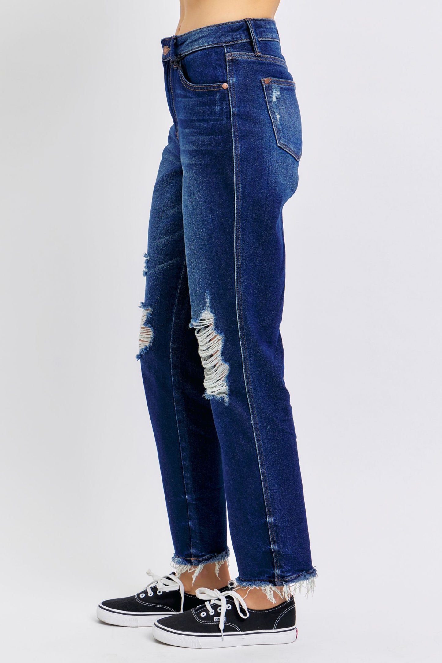 Judy Blue High Waist Rigid Magic Heavy Detroy Straight Denim Jeans