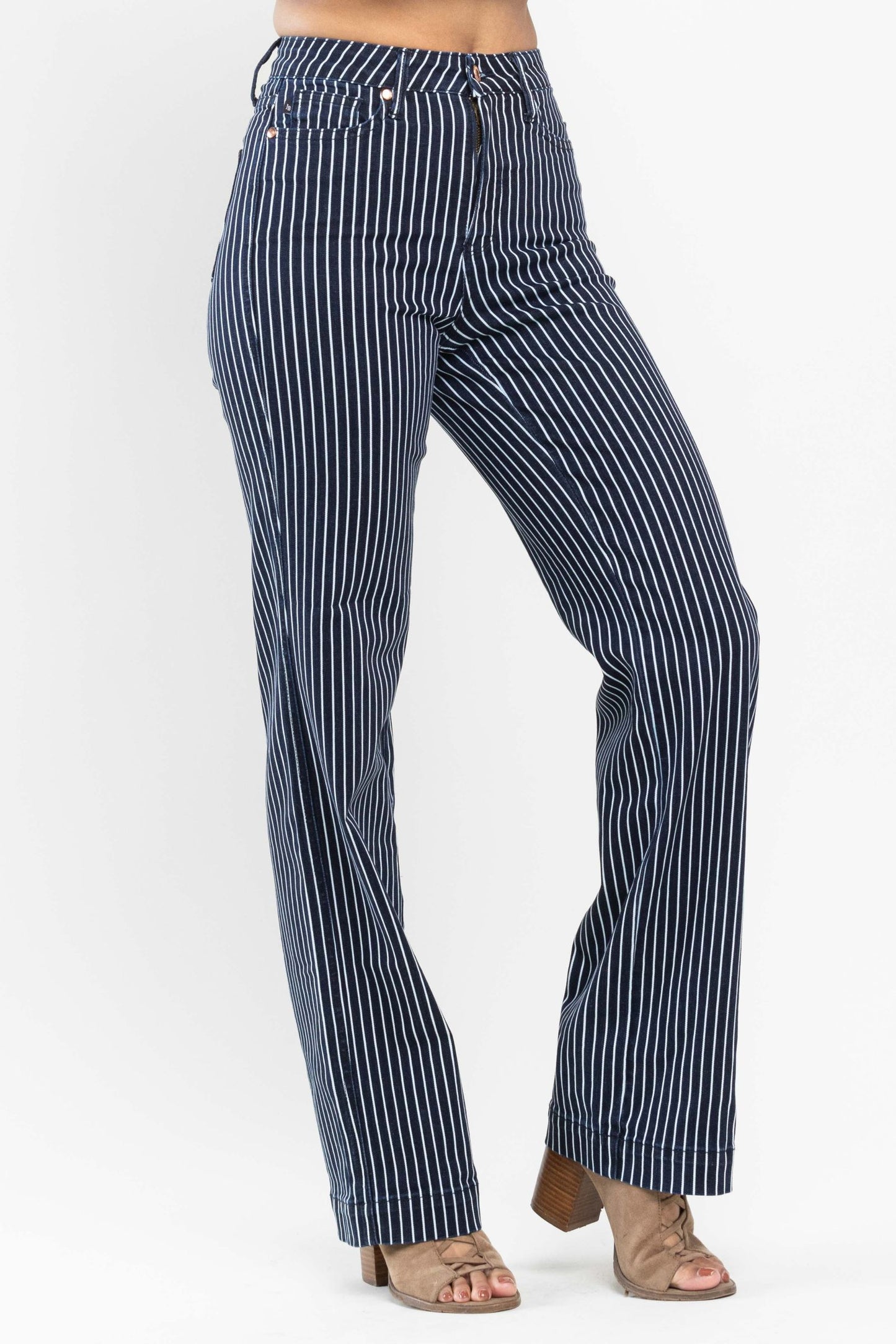 Judy Blue High Waist Tummy Control Striped Denim Jeans