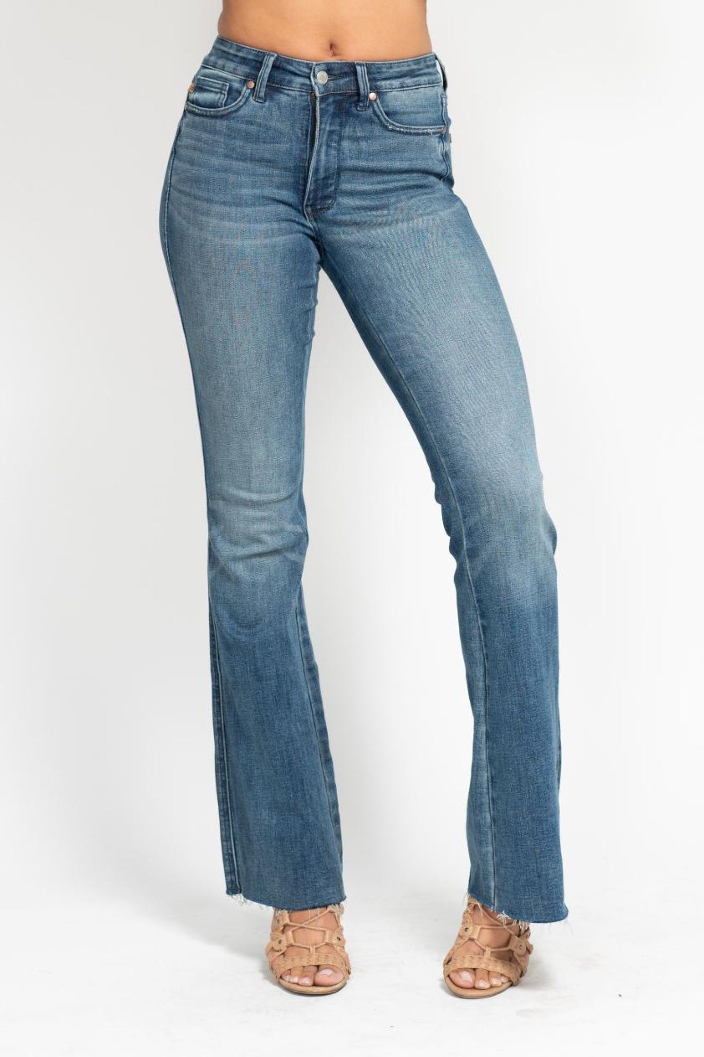 Judy Blue Mid Rise Tummy Control Flare Jeans