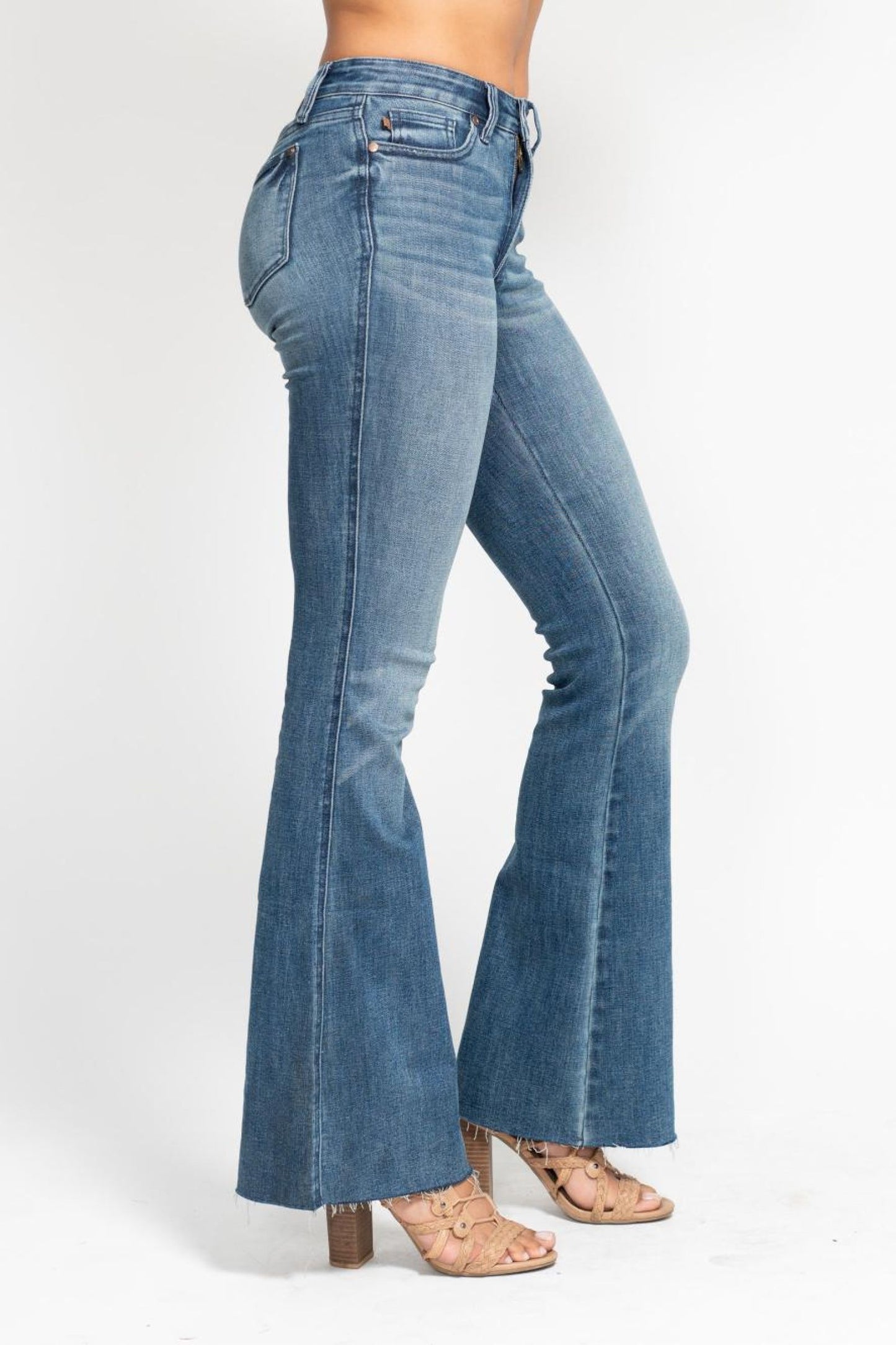 Judy Blue Mid Rise Tummy Control Flare Jeans