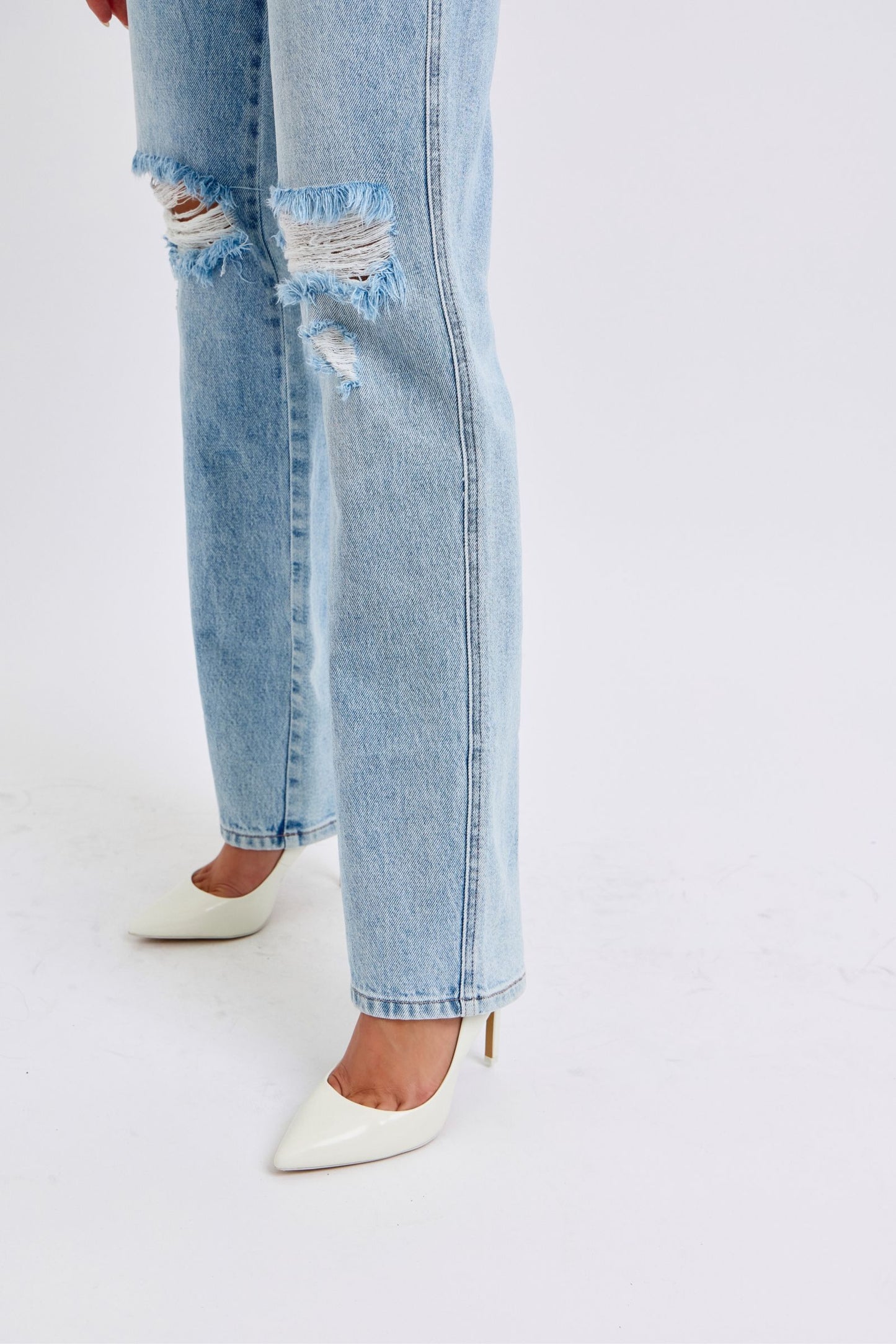 Judy Blue High Waist Rigid Magic Destroy 90's Straight Jeans