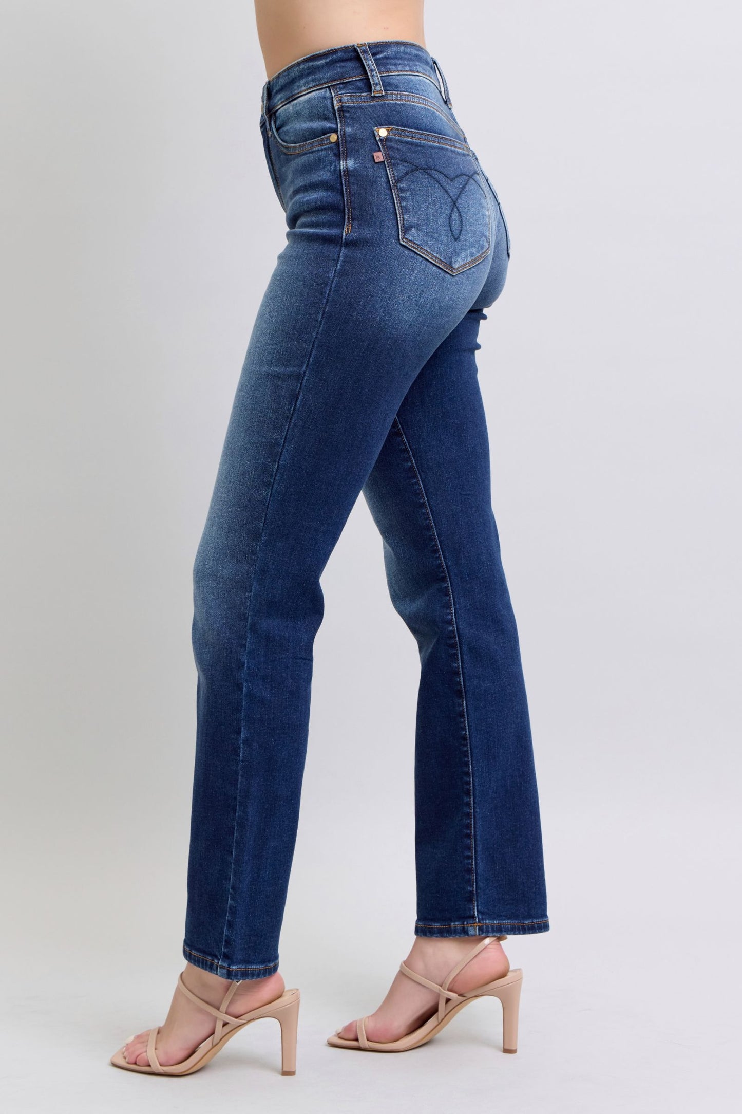 Judy Blue Vintage Dark Vintage Wash Thermal Straight Jeans