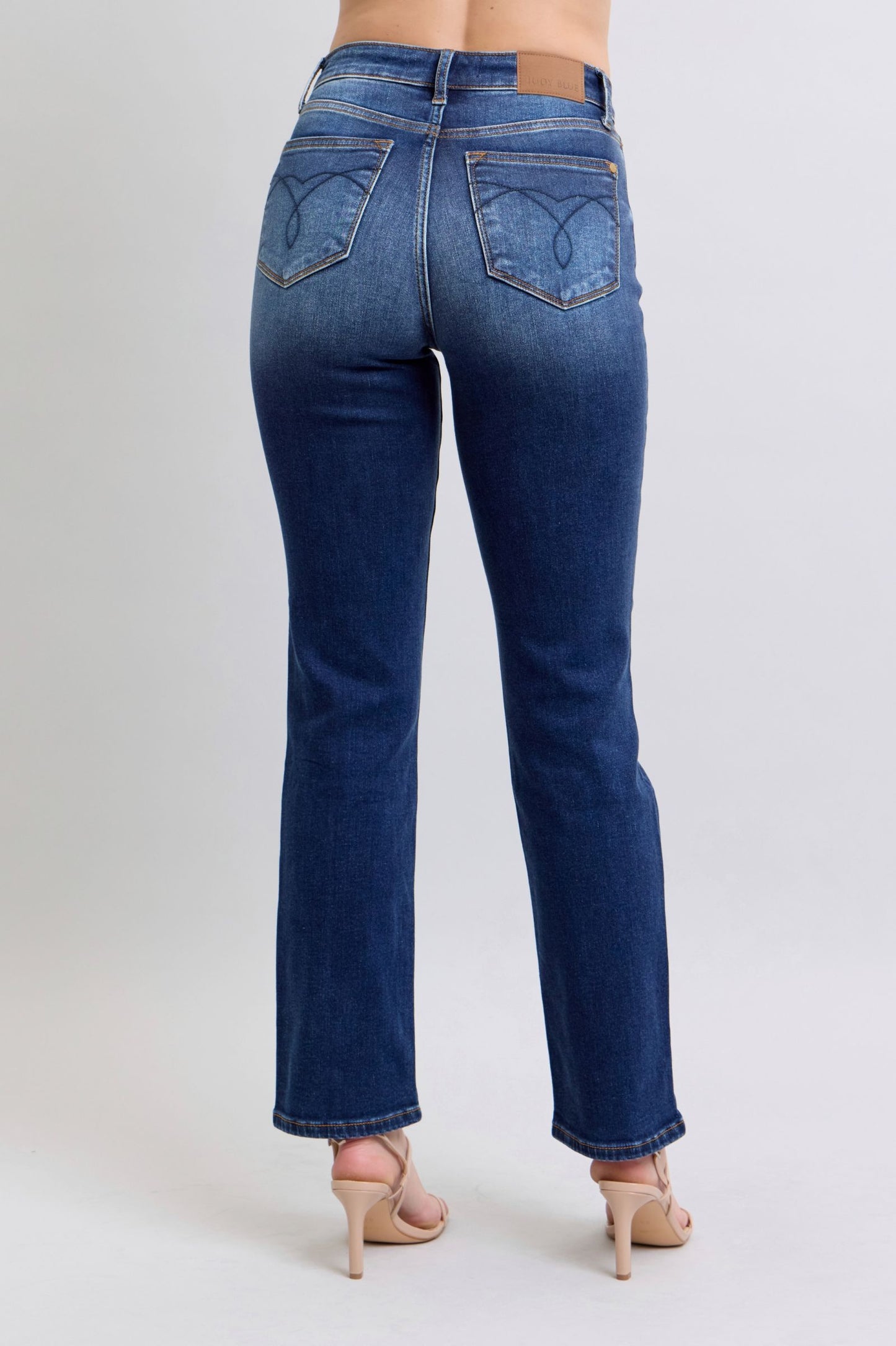 Judy Blue Vintage Dark Vintage Wash Thermal Straight Jeans