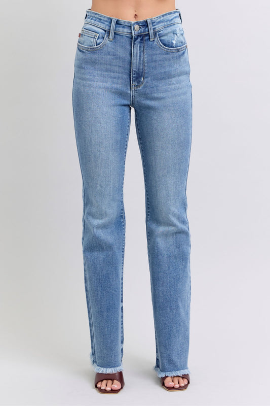 Judy Blue High Waist Frayed Bootcut Jeans