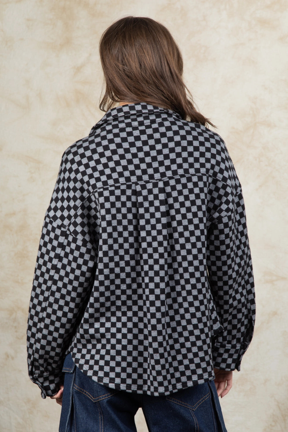 Charcoal Checker Shacket