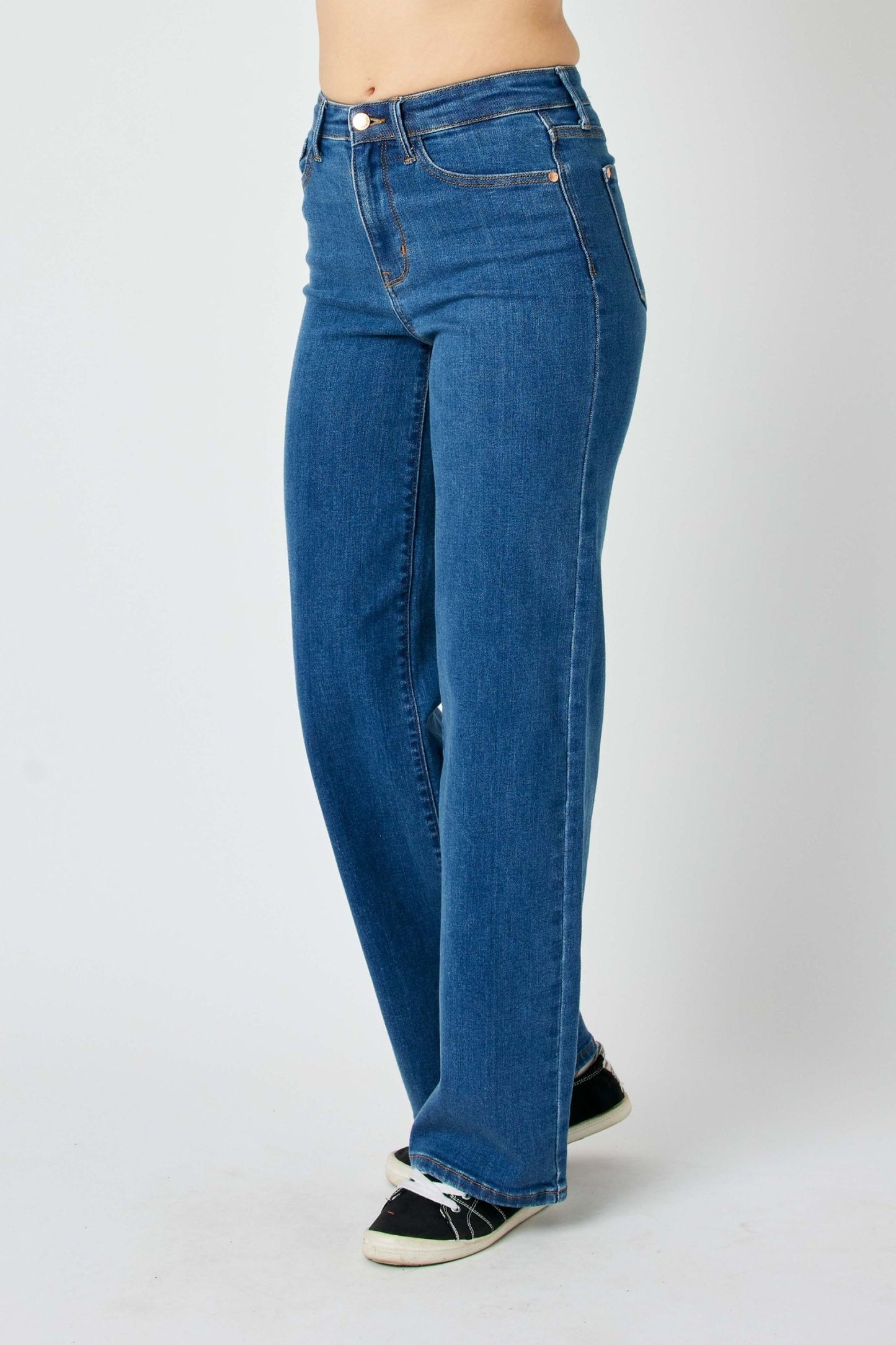 Judy Blue High Waist Vintage Wide Leg Denim Jeans