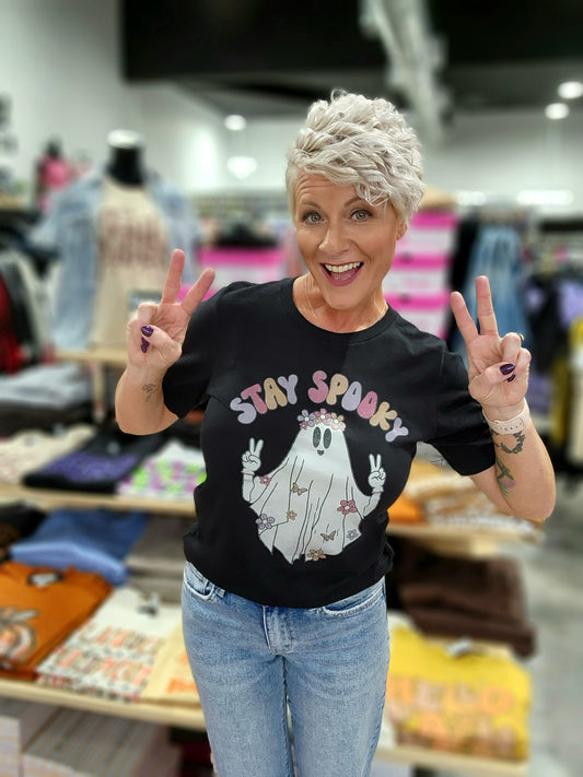 Stay Spooky Peace Halloween Graphic Tee