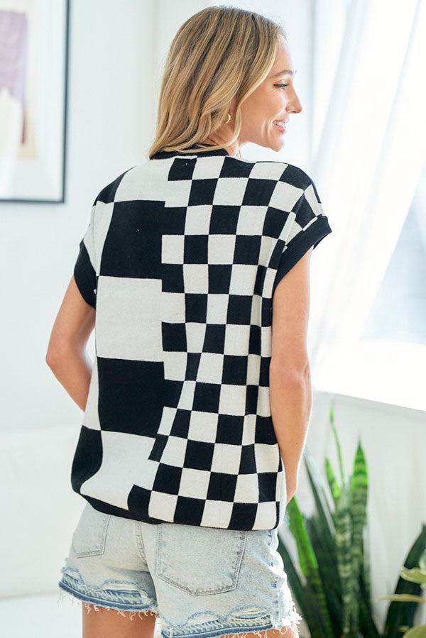The Black & White Checker Top