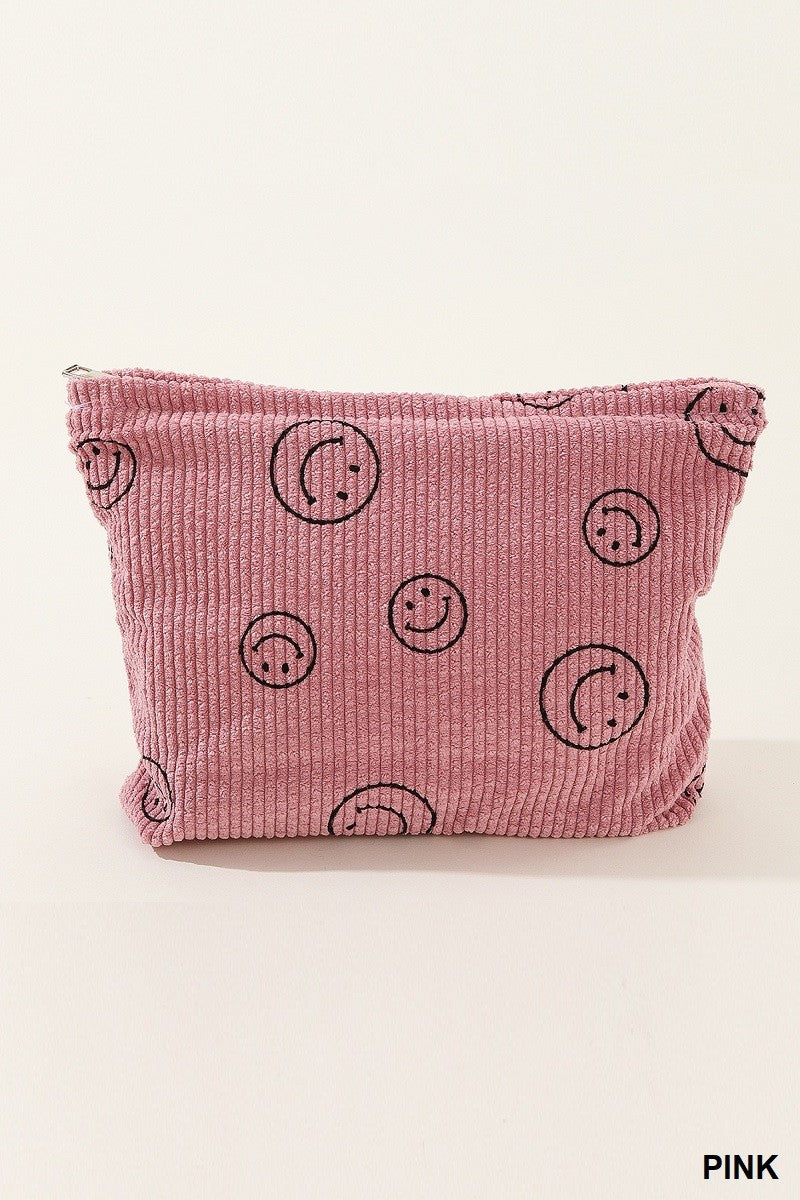 Smiley Face Cosmetic Makeup Clutch Bag