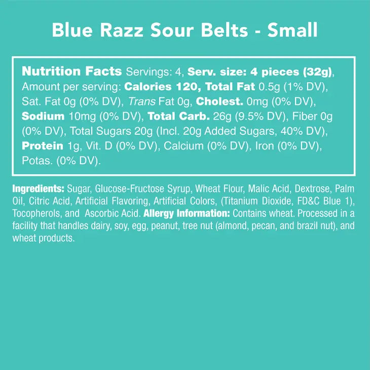 Candy Club Blue Raz Sour Belts
