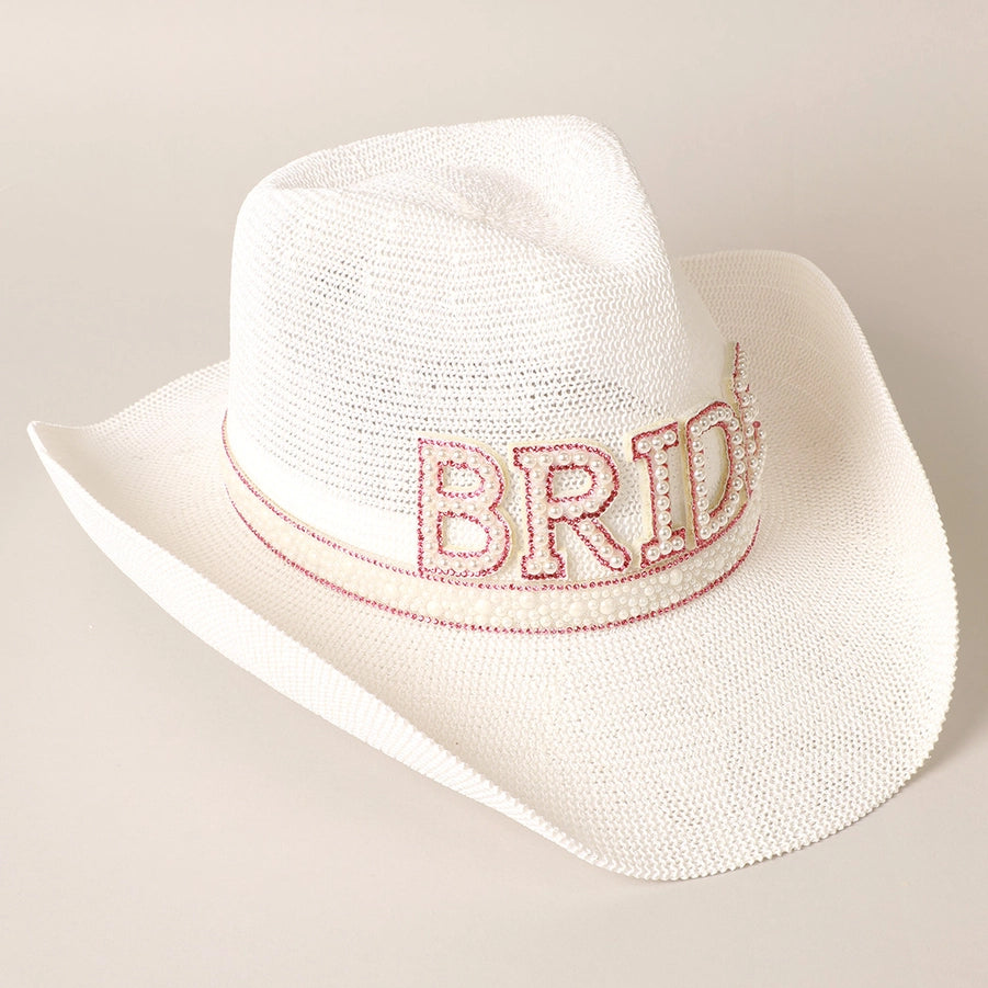 The Bride Cowboy Pearl and Rhinestone Hat