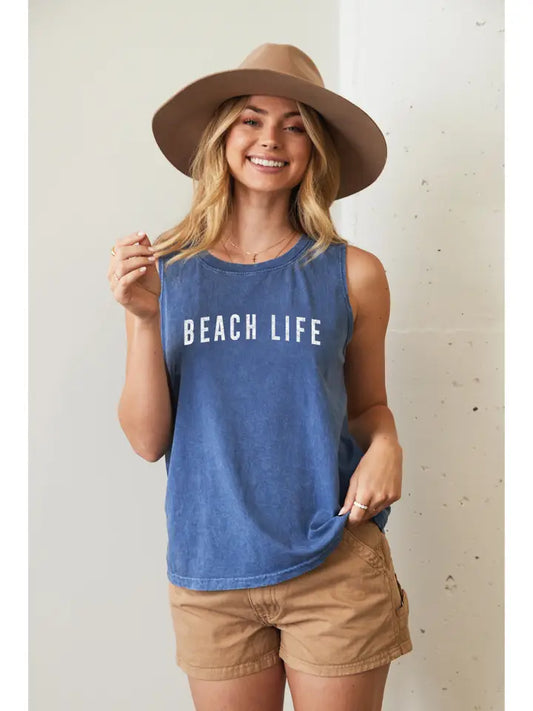 BEACH LIFE Graphic Tank Top