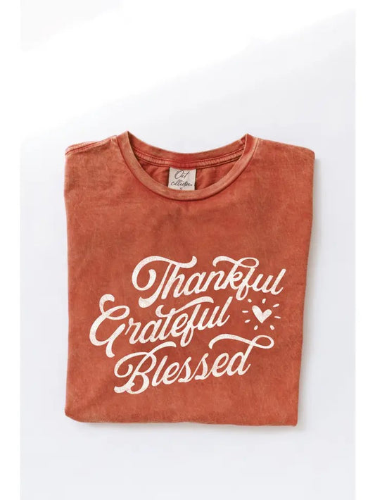Thankful, Grateful, Blessed Graphic Tee