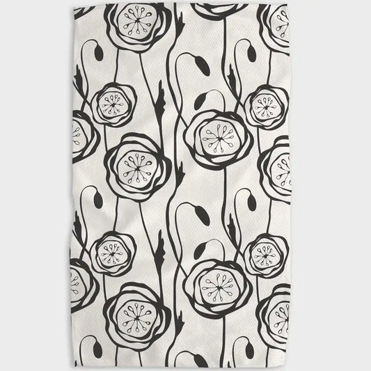 Geometry-Smell the Flowers Kitchen Tea Towel