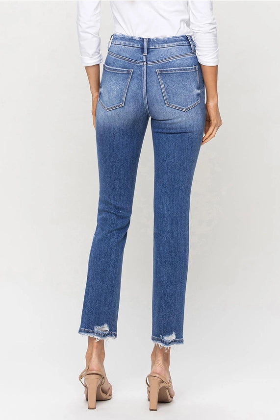 Flying Monkey Poised High Rise Slim Straight Denim Jeans