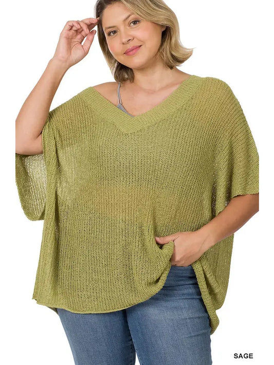 The Zara V-Neck Sweater-Plus