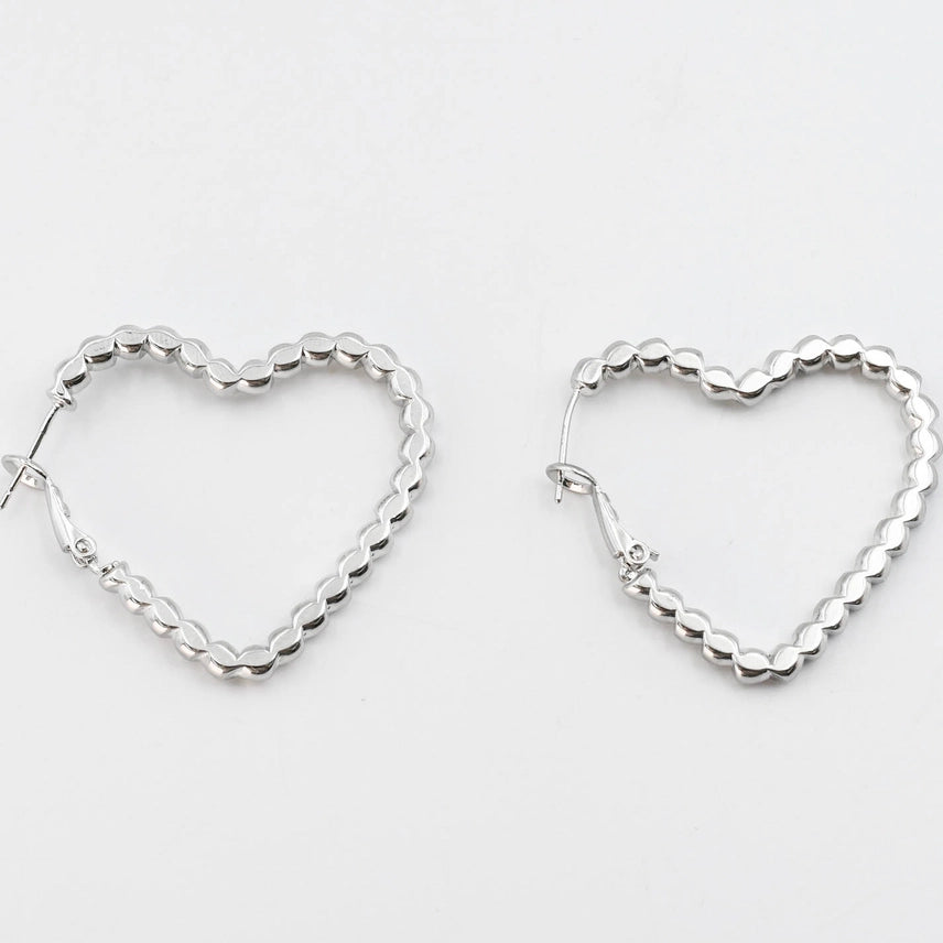 Sweetheart  Hoop Silver Earrings