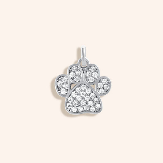 Pave Pet Paw Charm