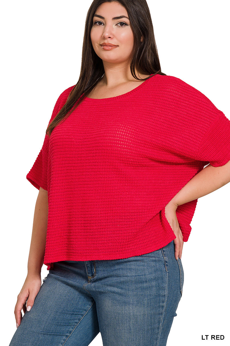 The Shelby Short Sleeve Curvy Sweater
