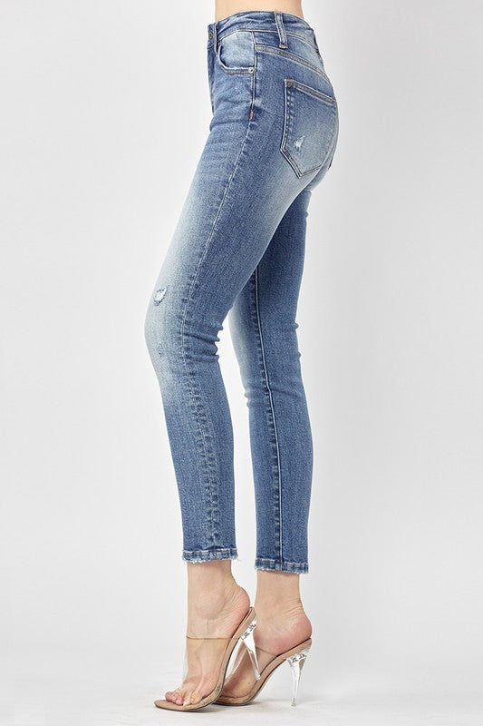 Risen Mid-Rise Skinny Fit Jeans