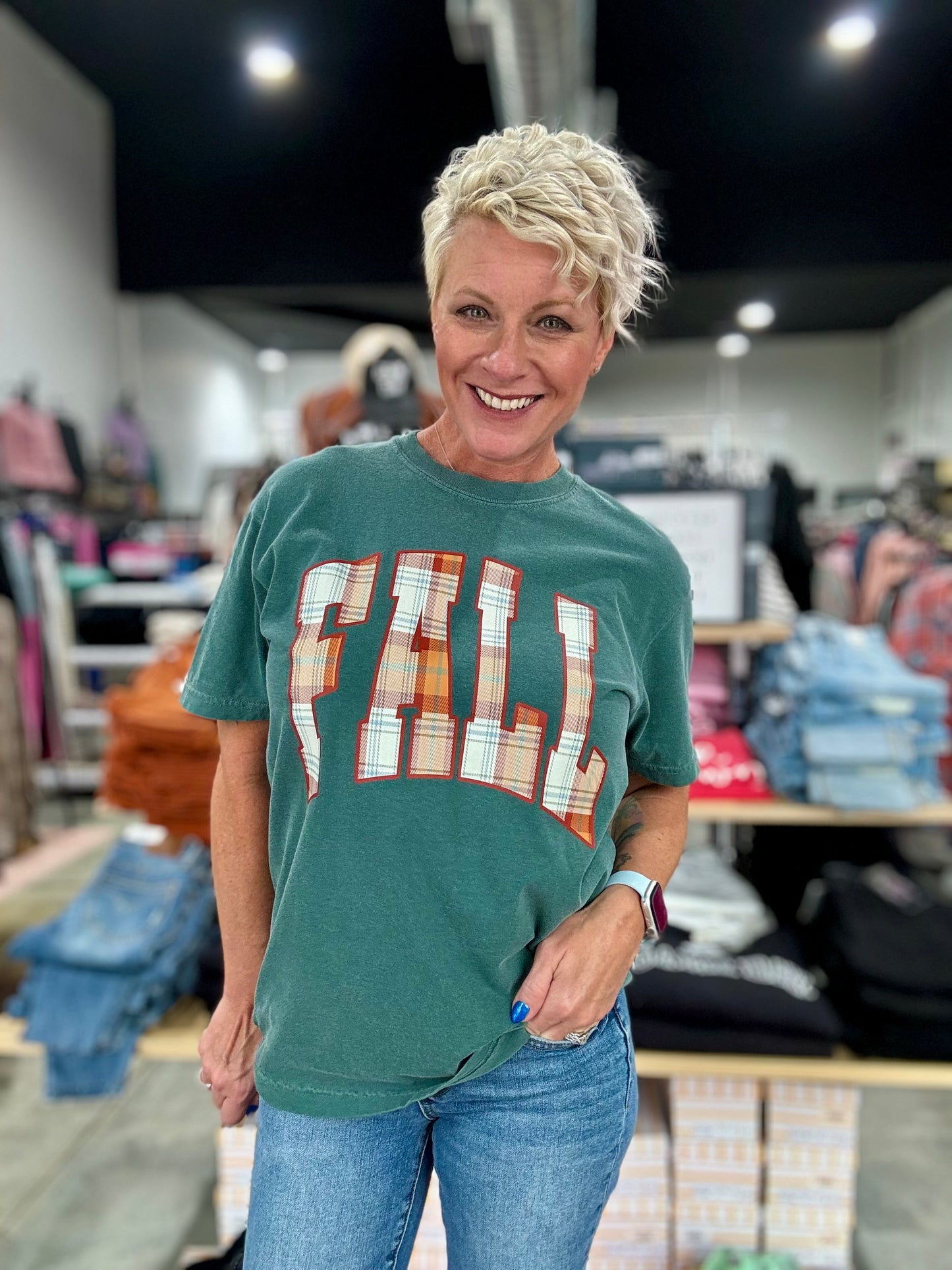 Fall Plaid Graphic Tee