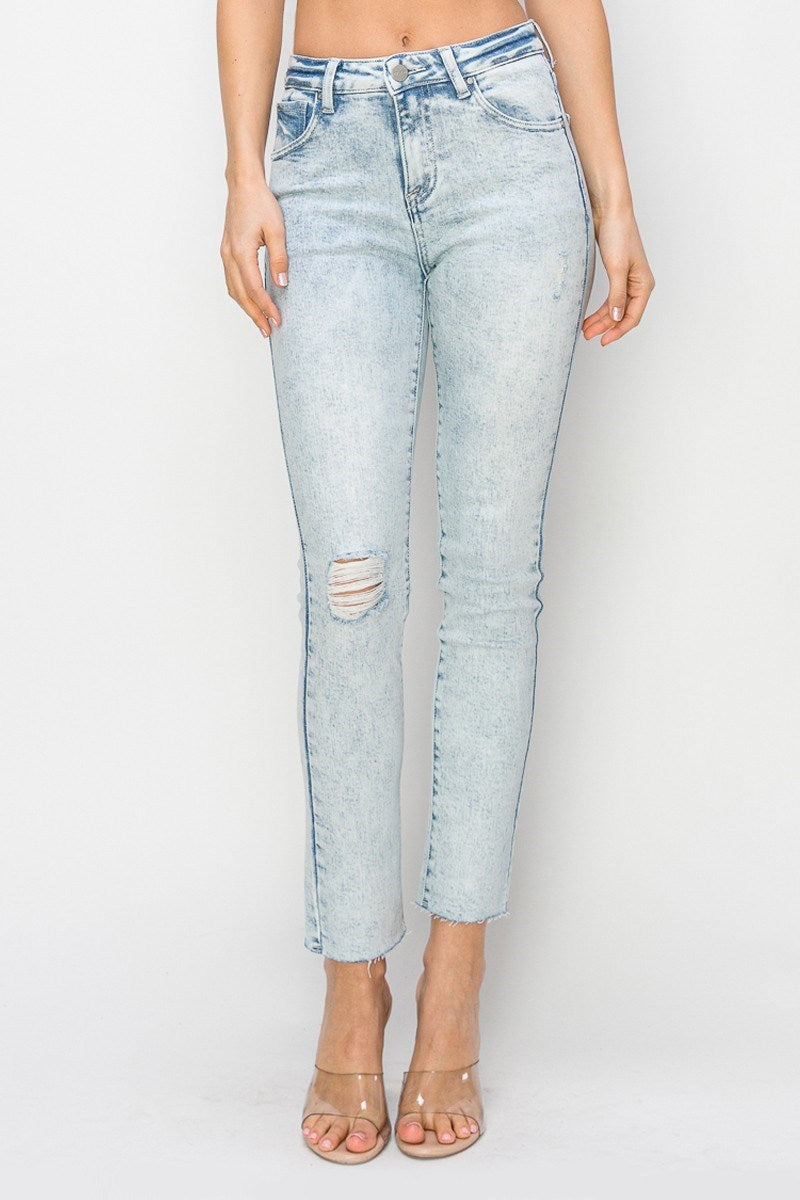 Risen High Rise Crop Skinny Relaxed Denim Jeans