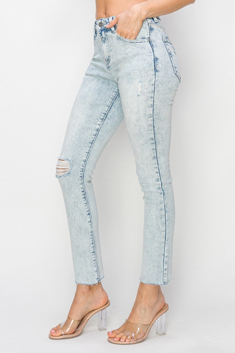 Risen High Rise Crop Skinny Relaxed Denim Jeans