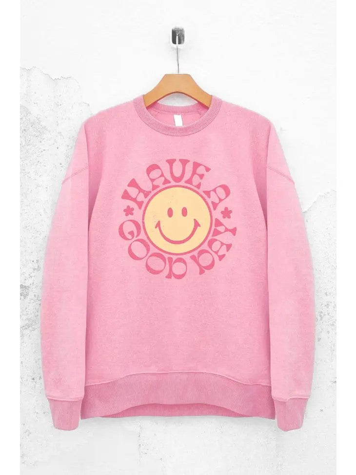 Have A Good Day Happy Face Graphic Sweatshirt