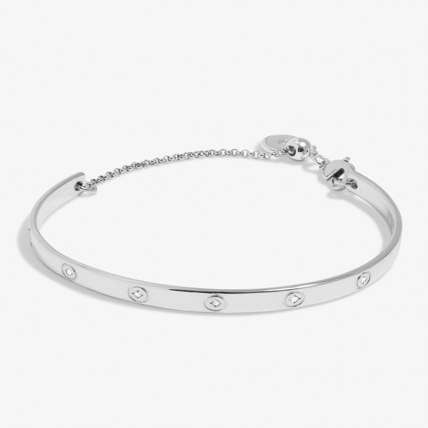 Cubic Zirconia Silver Bangle Bracelet