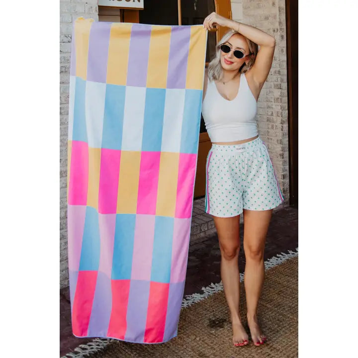 Micro Fiber Beach Towel - Lake Life Multicolored