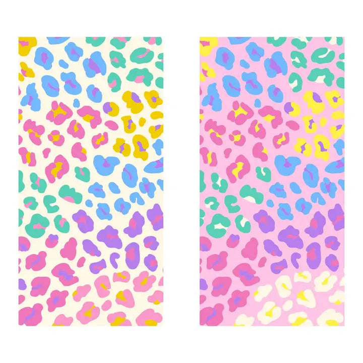 Micro Fiber Beach Towel - Multicolored Leopard