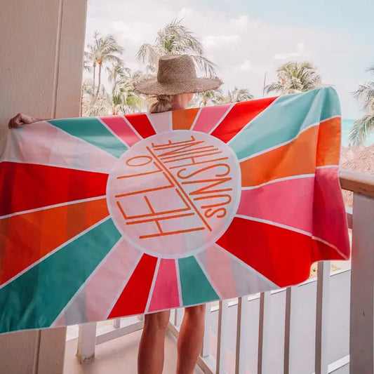 Micro Fiber Beach Towel - Hello Sunshine