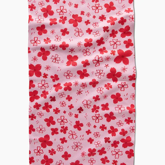 Geometry - Dogwood Hearts Tea Towel