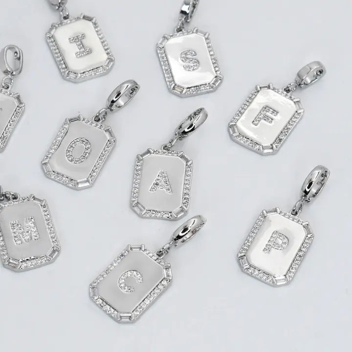 Square Initials Charm