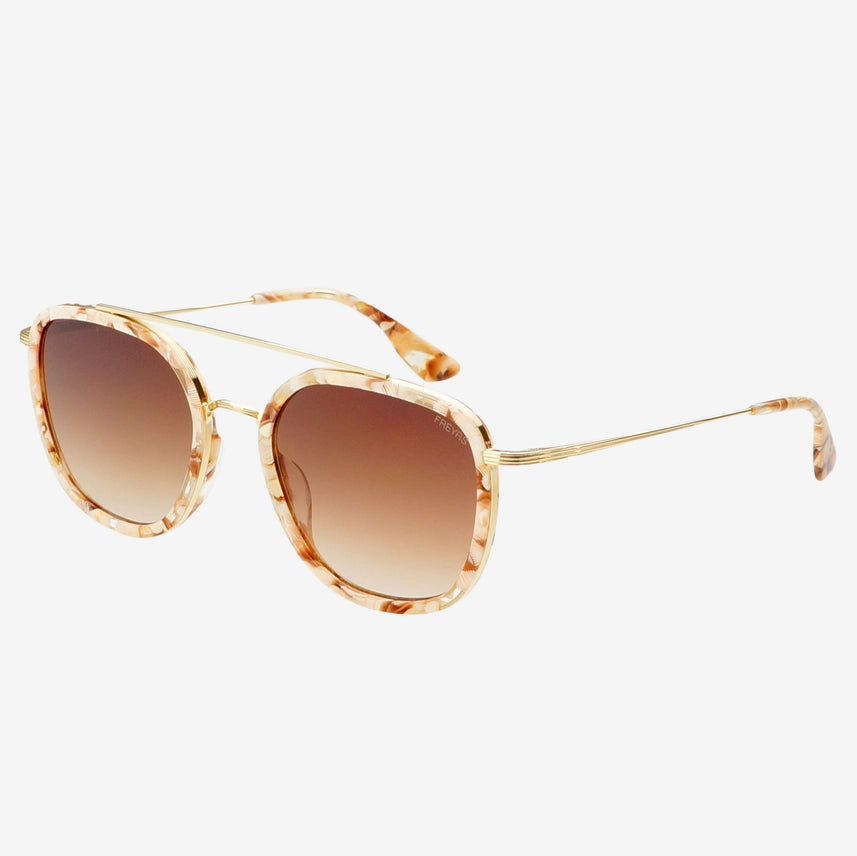 FREYRS Pink Pearl Weston Acetate Round Sunglasses