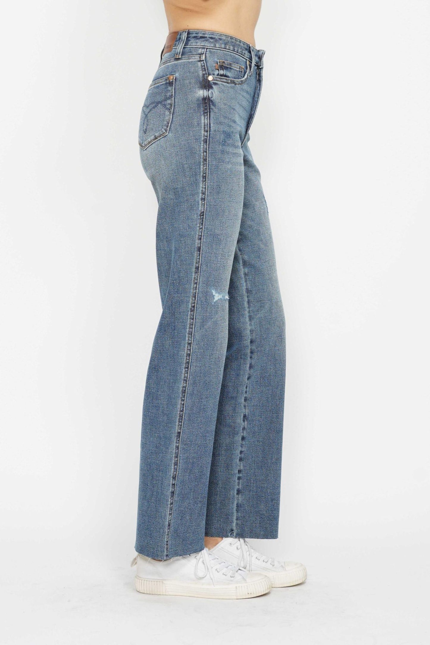 Judy Blue High Waist Straight Raw Hem Jeans