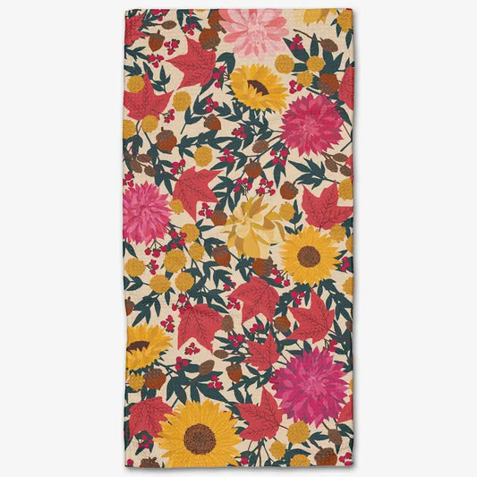 Geometry Autumn Blooms Bar Towel