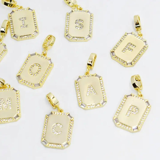 Square Initials Charm