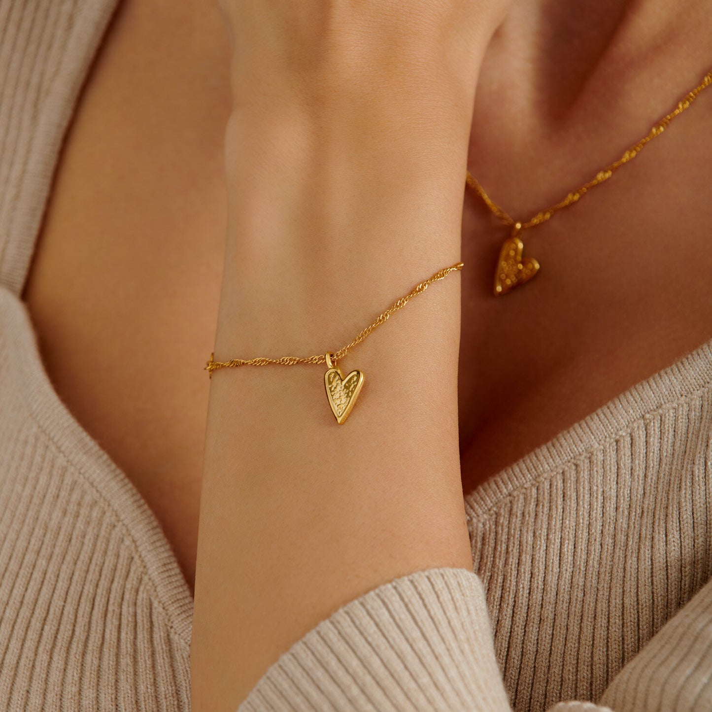 Friendship Gold Heart Bracelet