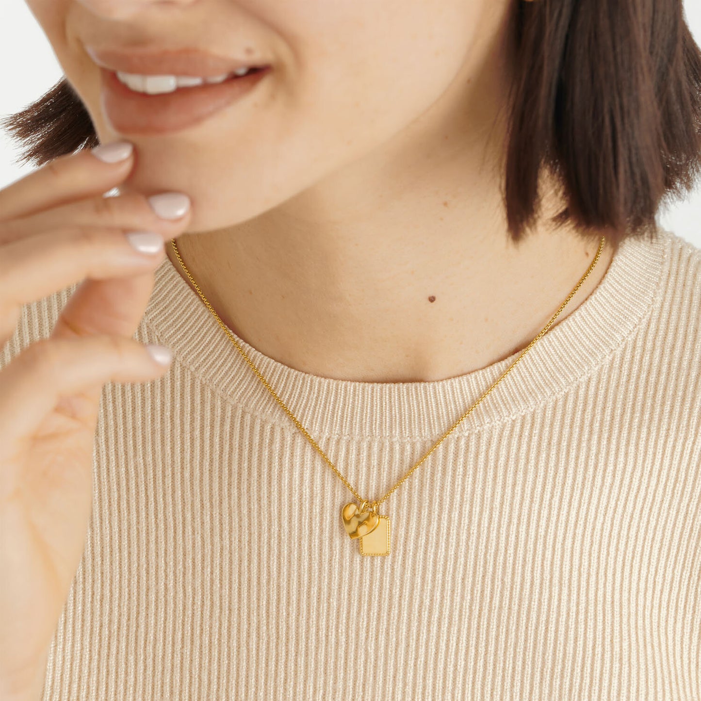 Mom Gold Charm Necklace