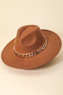 Western Fashion Hat with Chain Link Strap