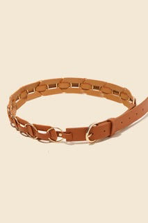 Faux Leather Ring Chain Belt