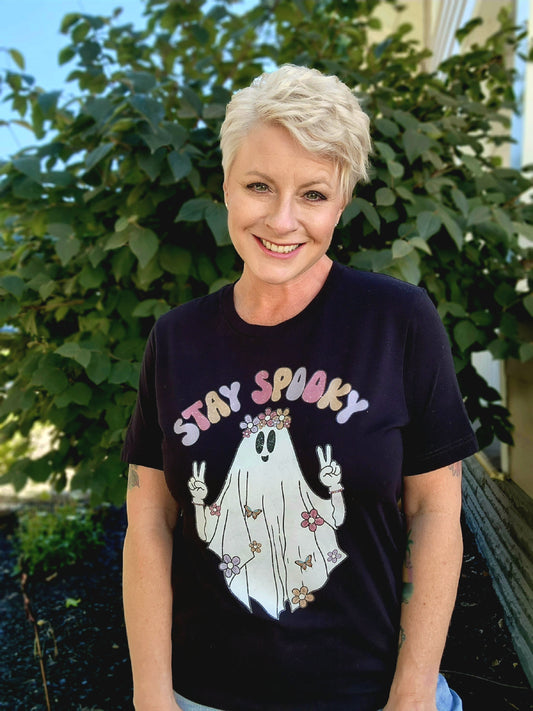 Stay Spooky Peace Halloween Graphic Tee