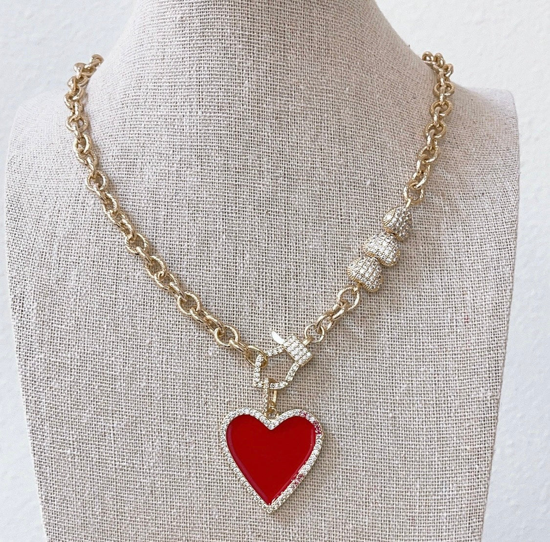 Red Triple Heart Necklace – Polished Boutique