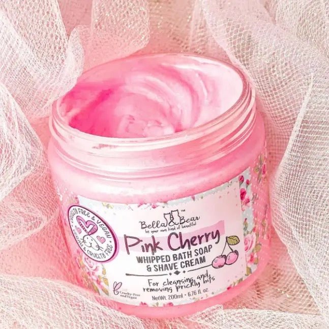 Bella & Bear Pink Cherry Whipped Soap & Shave Cream - Polished Boutique