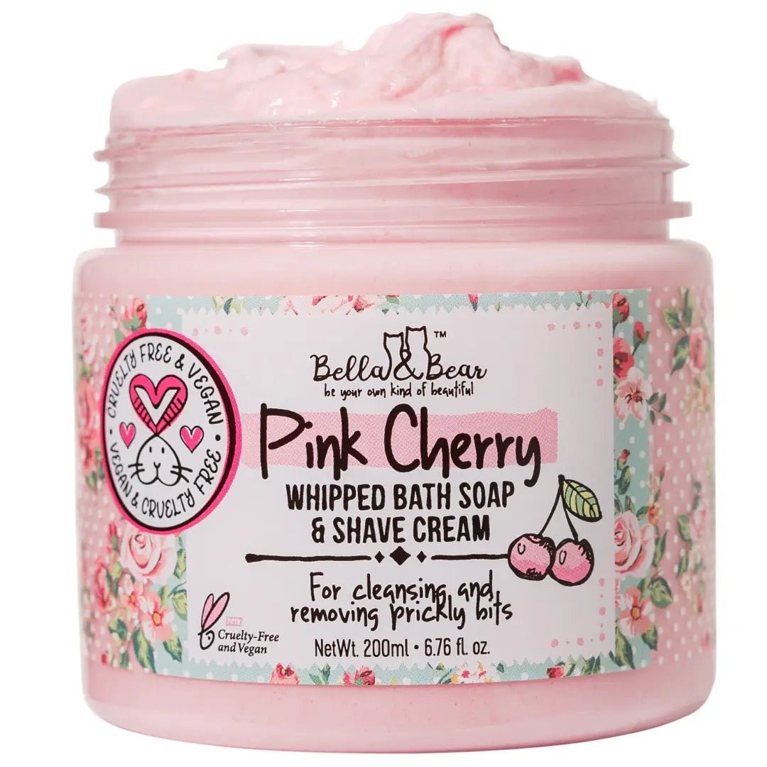 Bella & Bear Pink Cherry Whipped Soap & Shave Cream - Polished Boutique