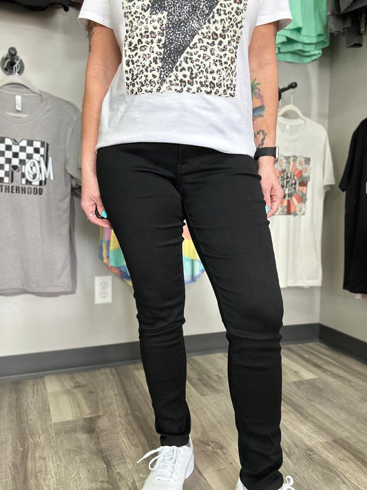 Butter Black Mid Rise Skinny - Lazy Daisy Boutique